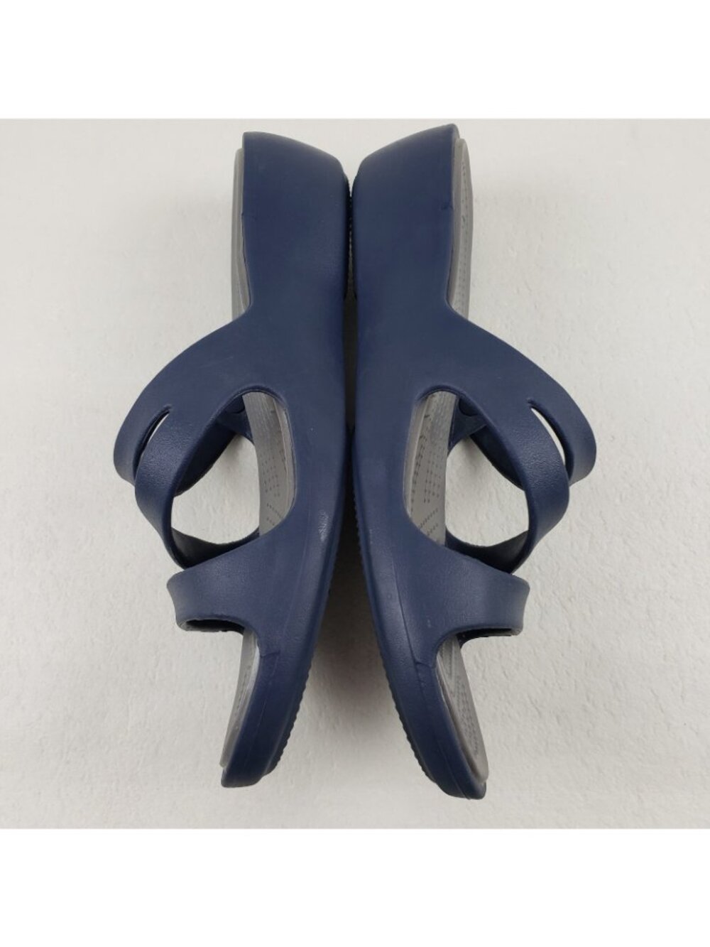 Crocs Patricia Slide Wedge Sandal Womens 10 Blue Strappy Slip On Comfort Shoe - Picture 6 of 13